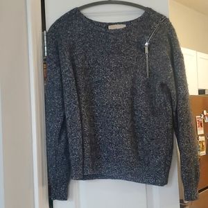 Black and grey speckled sweater